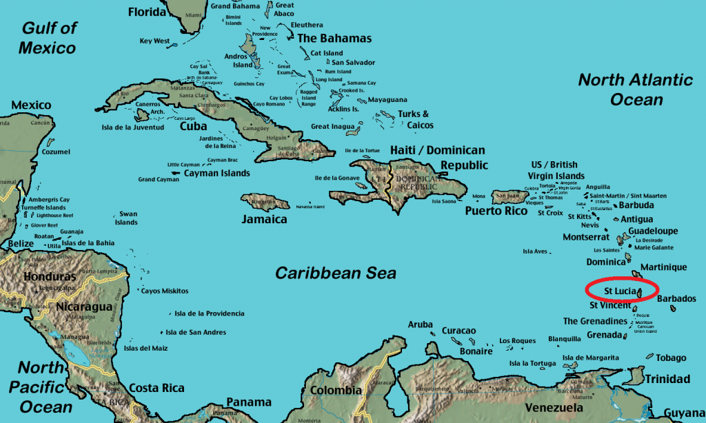 Saint-Lucia-Island-on-the-Map